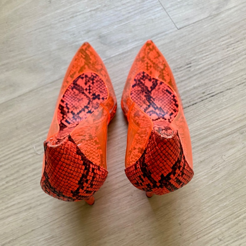 Jessica Simpson Orange Python Combo Pumps Size :8 - image 5